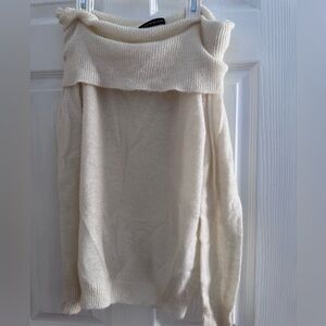 Brandy Melville Cream Off-the-Shoulder Sweater